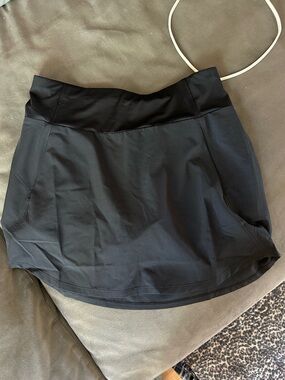 Women's Black Athletic Skort with Built-In Shorts